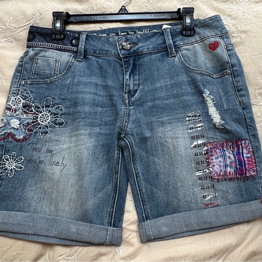 Embroidered Denim Women's Shorts